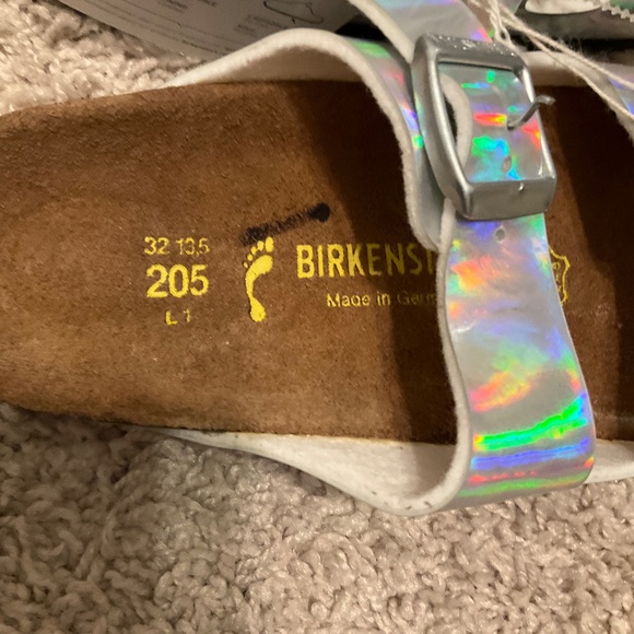 J.CREW CREWCUTS X BIRKENSTOCK GIRLS' ARIZONA SANDALS . SIZE: K1.COLOR: METALLIC - Picture 4 of 6